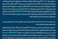 آگهي ثبت نام از داوطلبان انتخابات شورای اسلامی شهر